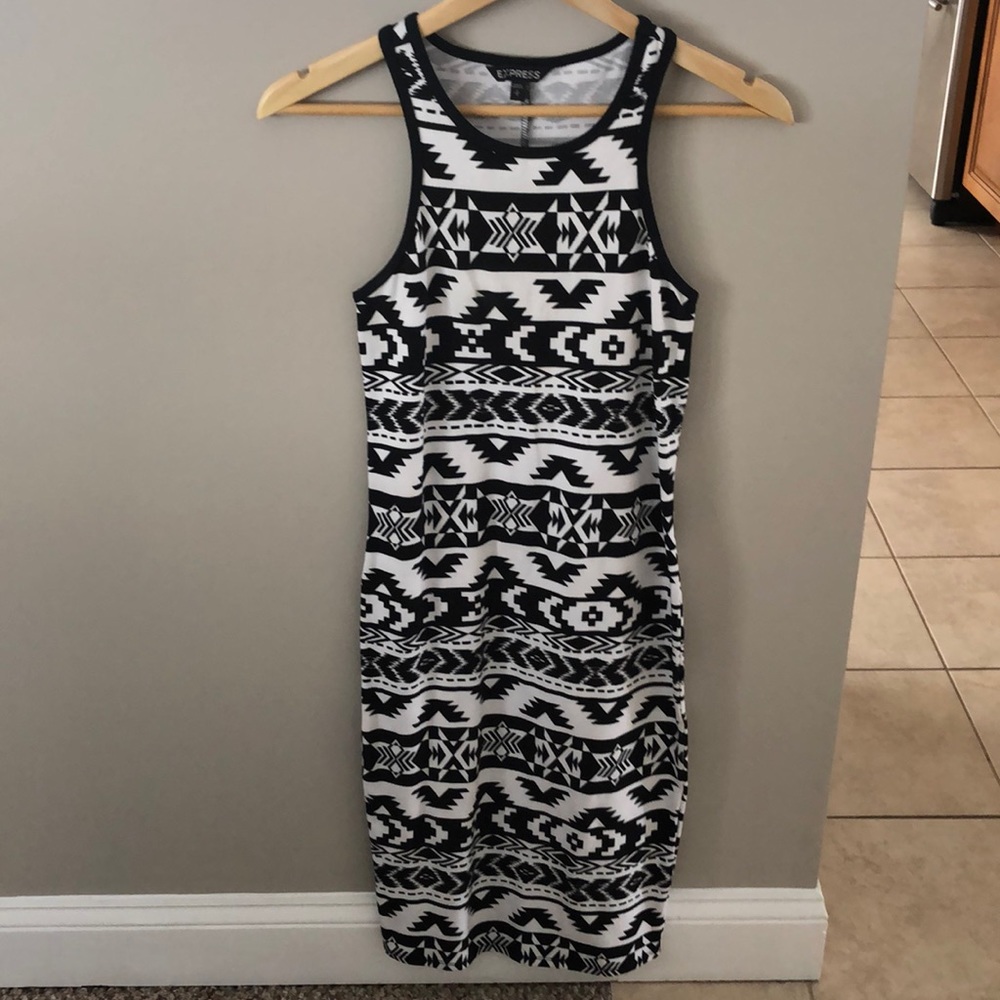 Aztec racer back spandex dress